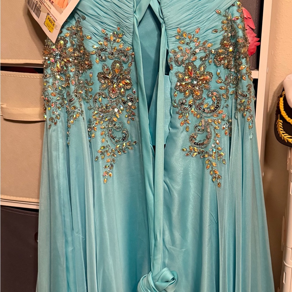 Elegant Blue Embellished Gown